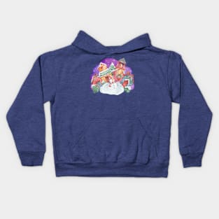 Watercolor Christmas Hand Drawn Kids Hoodie